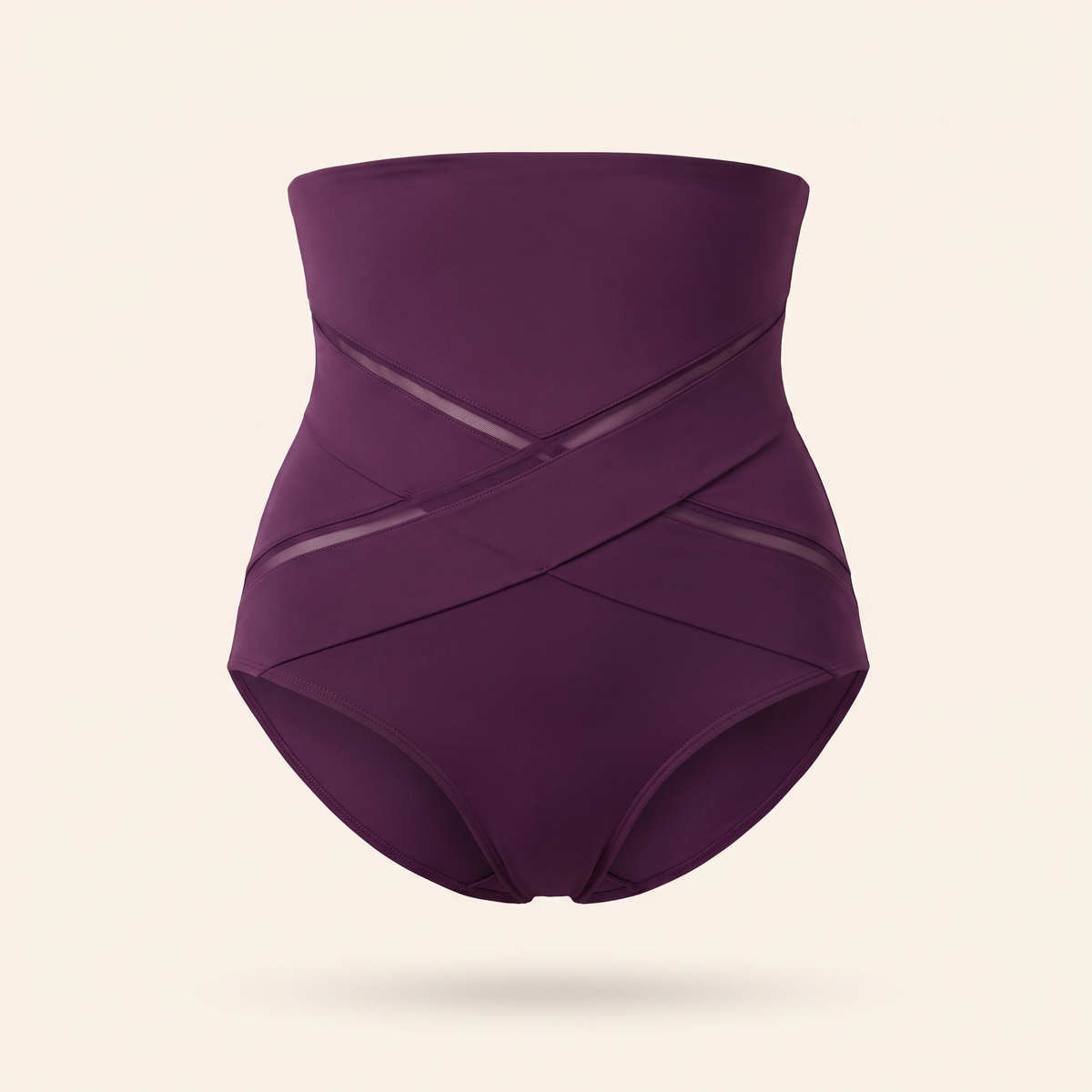 Viamelle high-waist brief in purple, front view