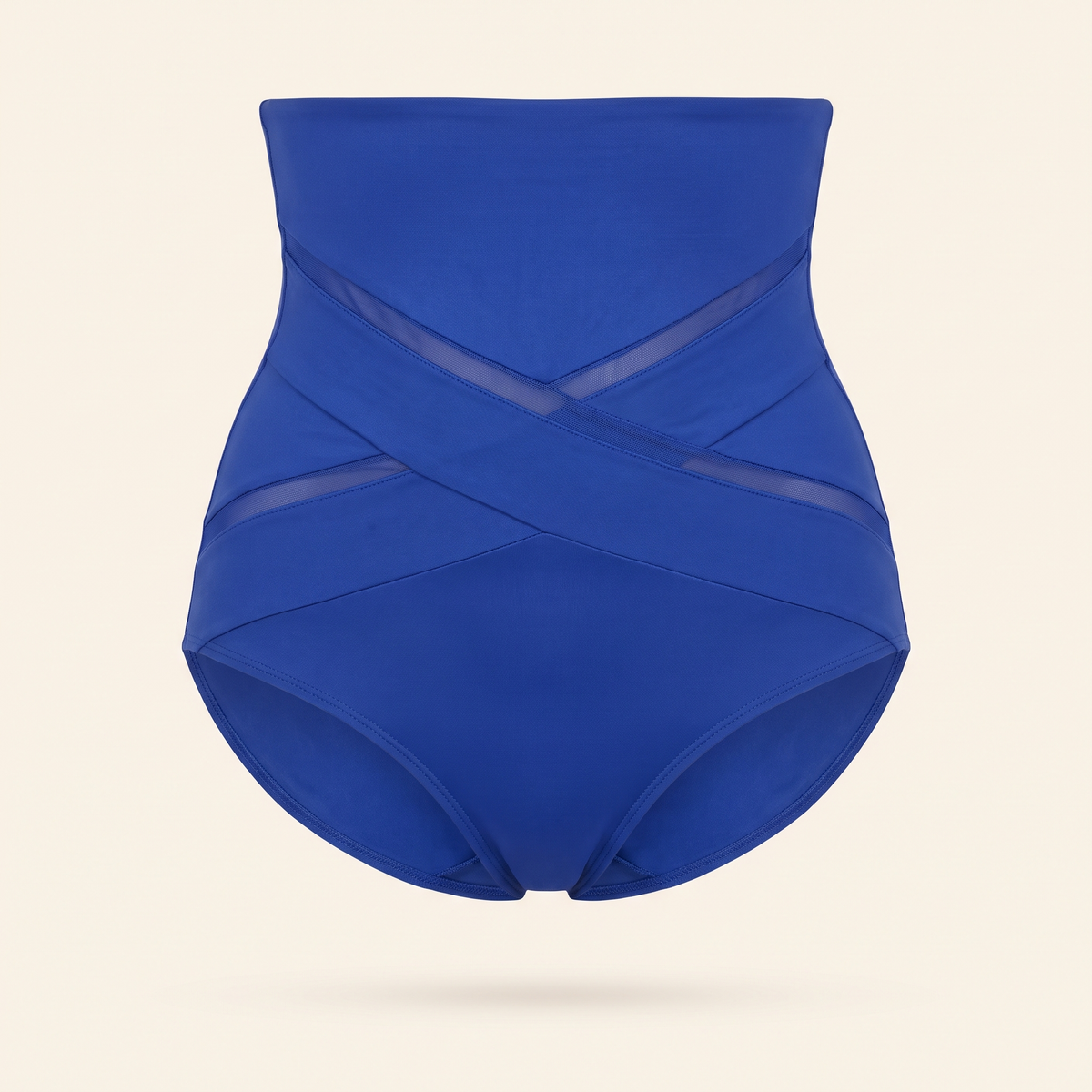 Viamelle high-waist brief in blue, front view
