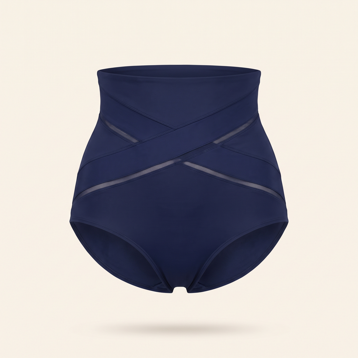 Viamelle high-waist brief in navy, front view