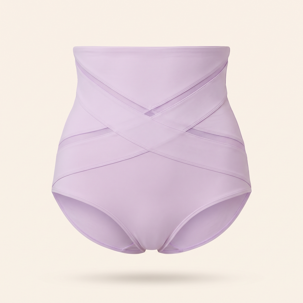Viamelle high-waist brief in lilac, front view