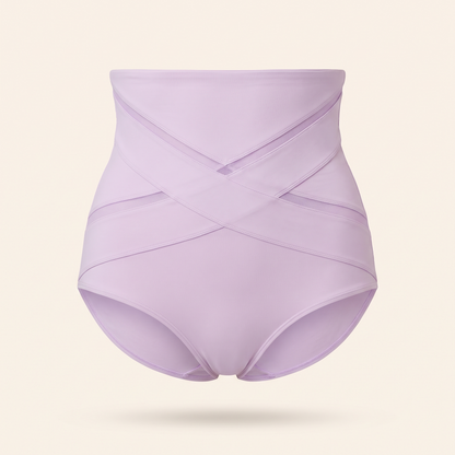 Viamelle high-waist brief in lilac, front view